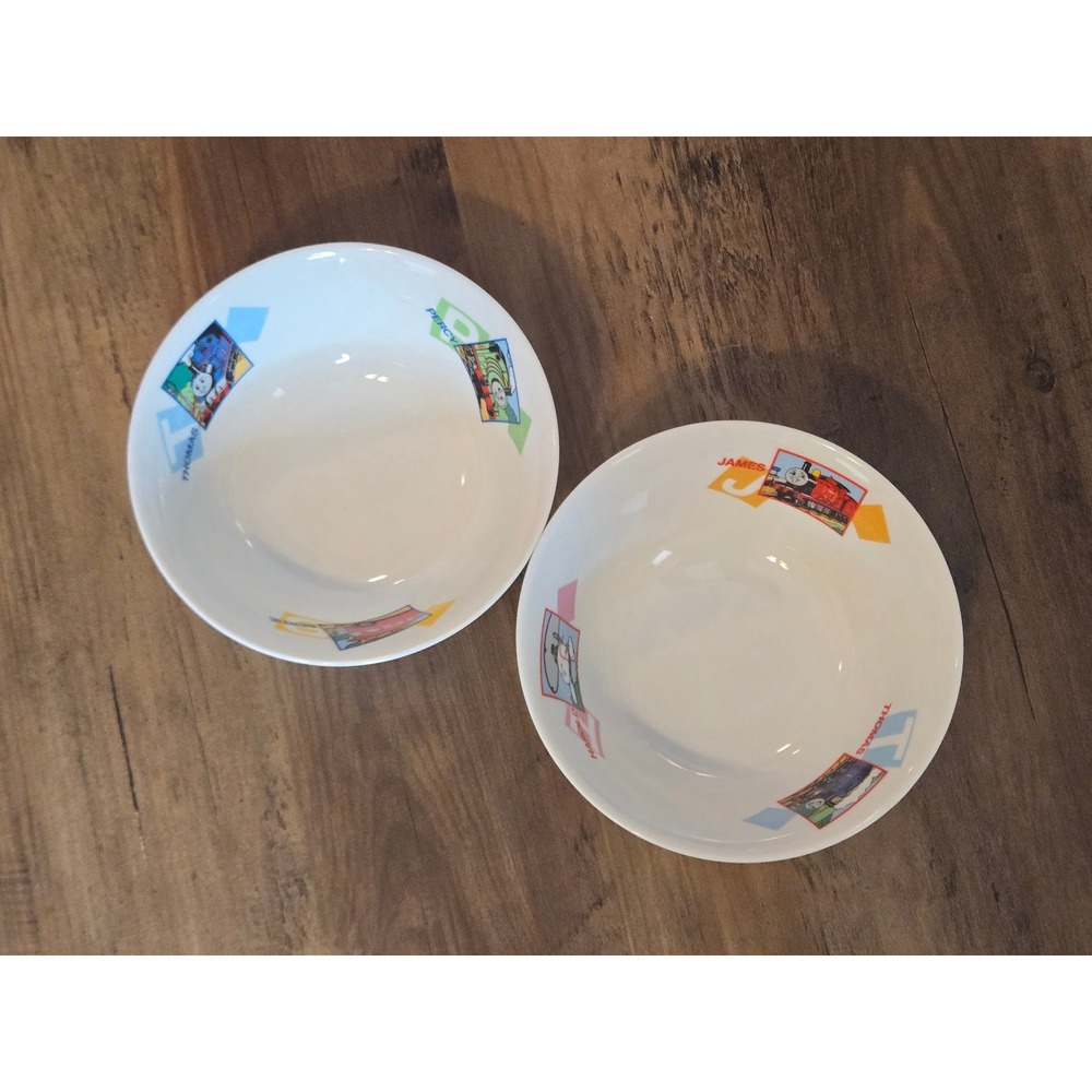 Thomas & Friends Set of 2 Ceramic Bowls Thomas Percy James Harold Bertie 6" 1997